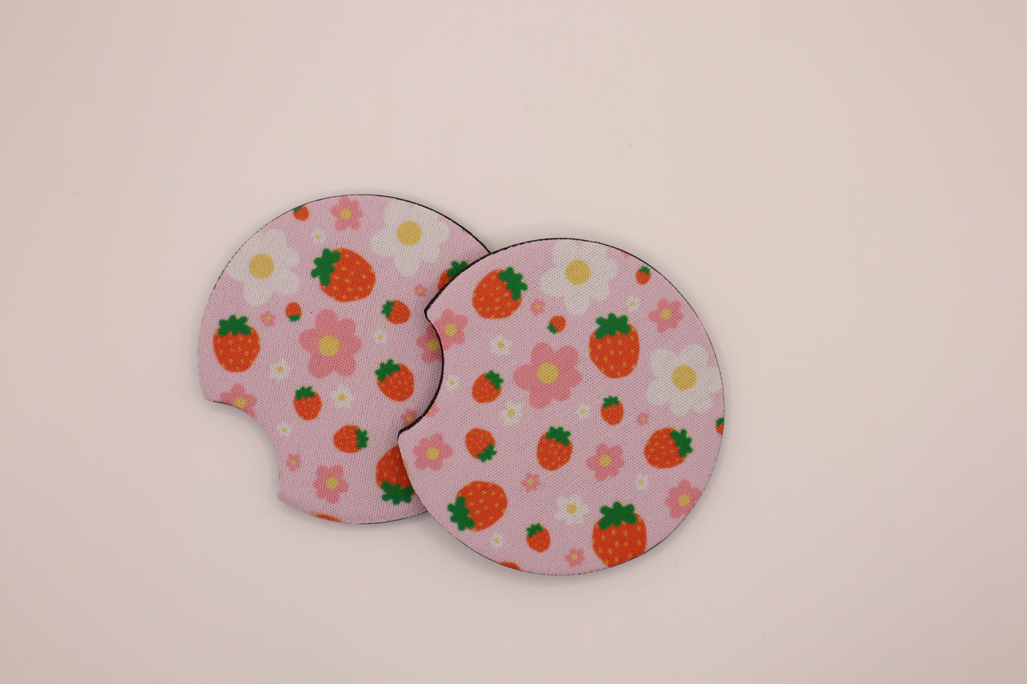 Strawberry Floral Car Coaster
