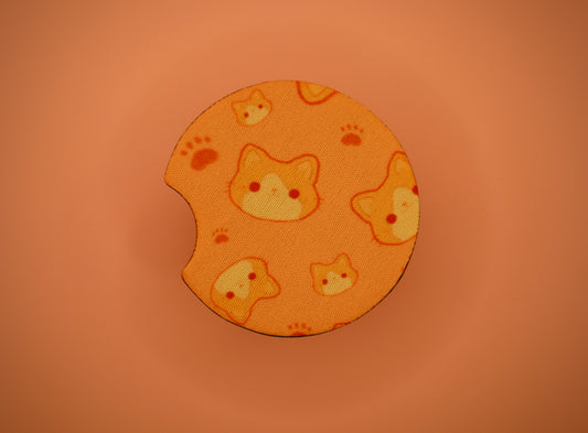 Orange Cat Car Coaster