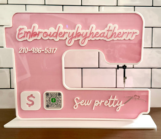 Sewing / Embroidery QR Business Sign